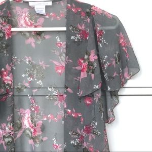 Sheer floral cardigan